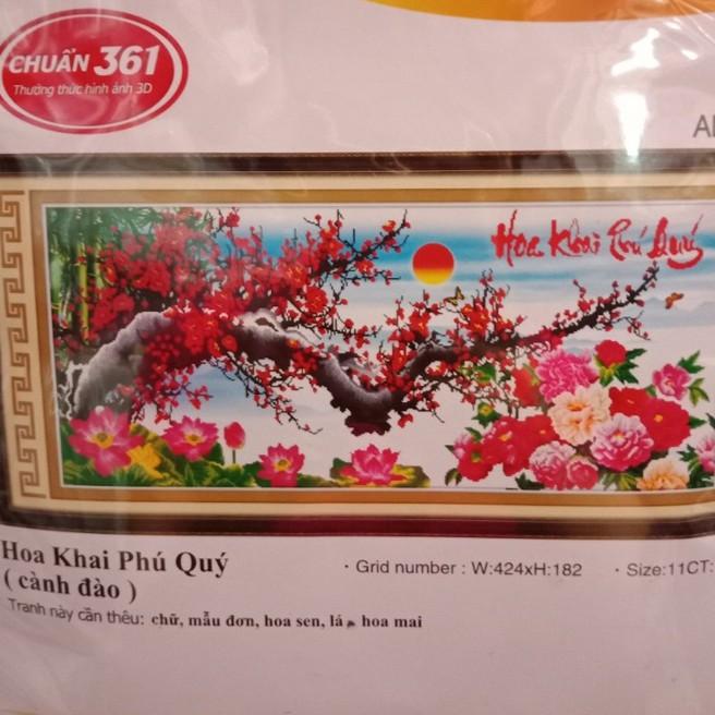 Tranh thêu Hoa Khai Phú Quý ms 53432