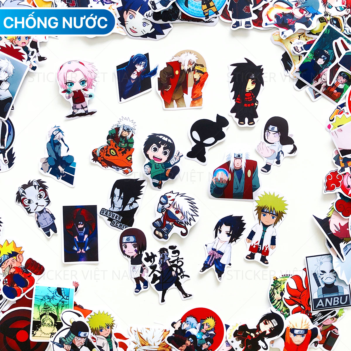 Sticker Naruto Anime -  Dán Trang Trí - Chất Liệu PVC Cán Màng Chất Lượng Cao Chống Nước, Chống Nắng, Không Bong Tróc Phai Màu