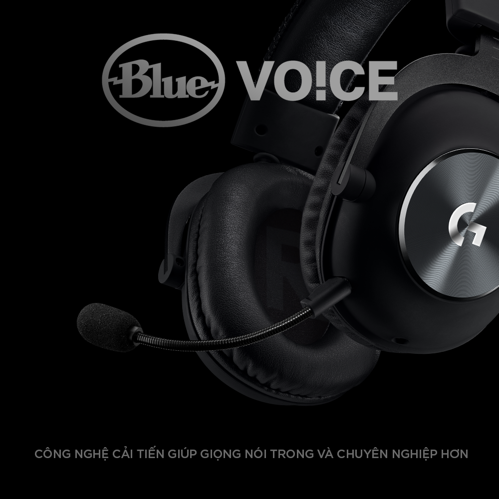 Tai nghe game có dây Logitech G Pro X - Mic Blue Voice, âm thanh vòm, màn loa Pro-G 50mm, đệm tai cao su non -Hàng chính hãng