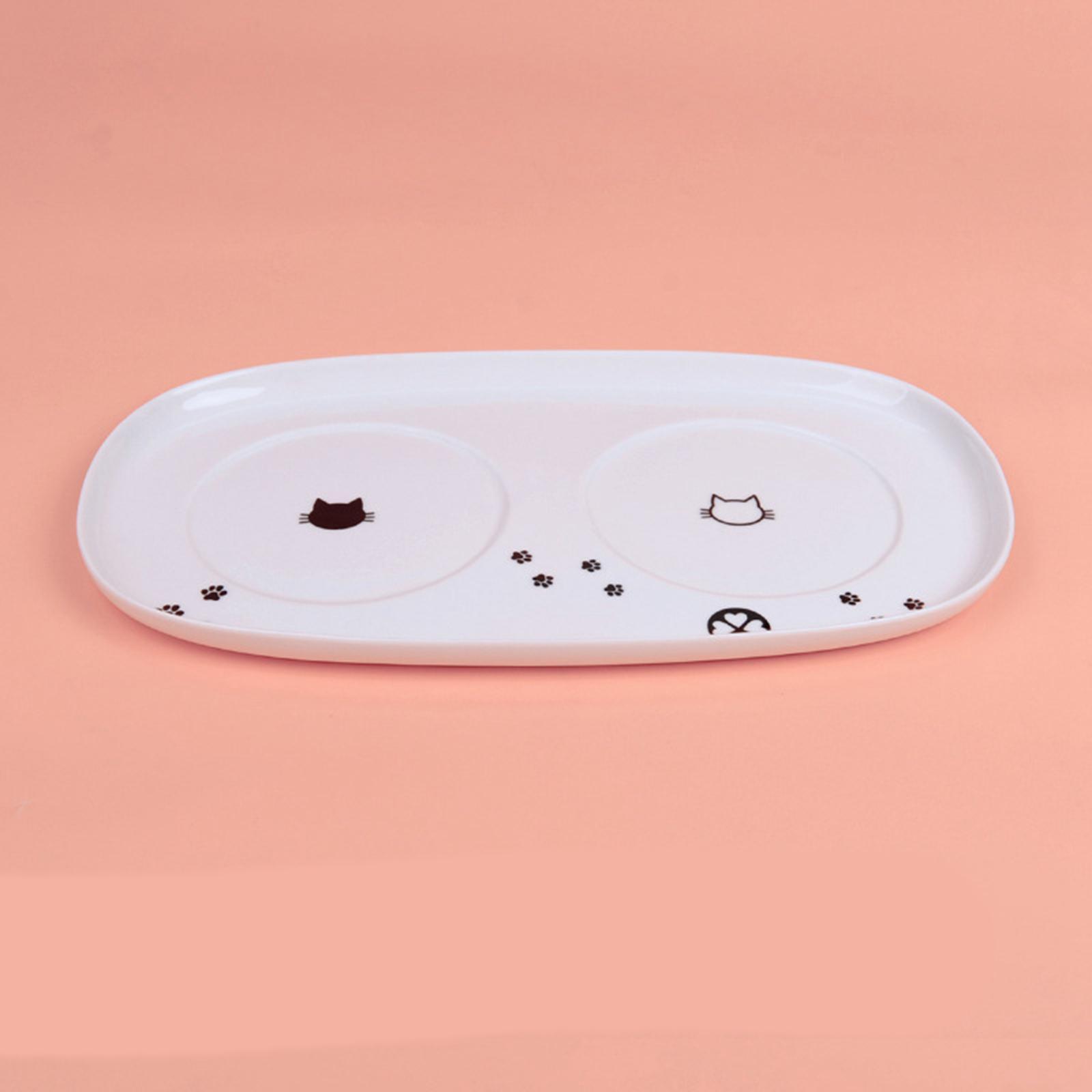 Pets Feeder Tray Water Dispenser Feeding Bowl Cats Food Bowl Plate for Small Dog