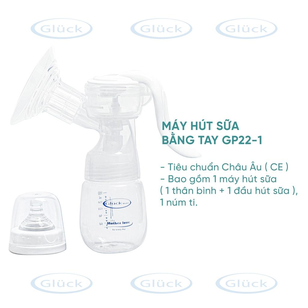 Máy hút sữa bằng tay GP22 kèm bình đựng và núm ti cho bé Gluck Official