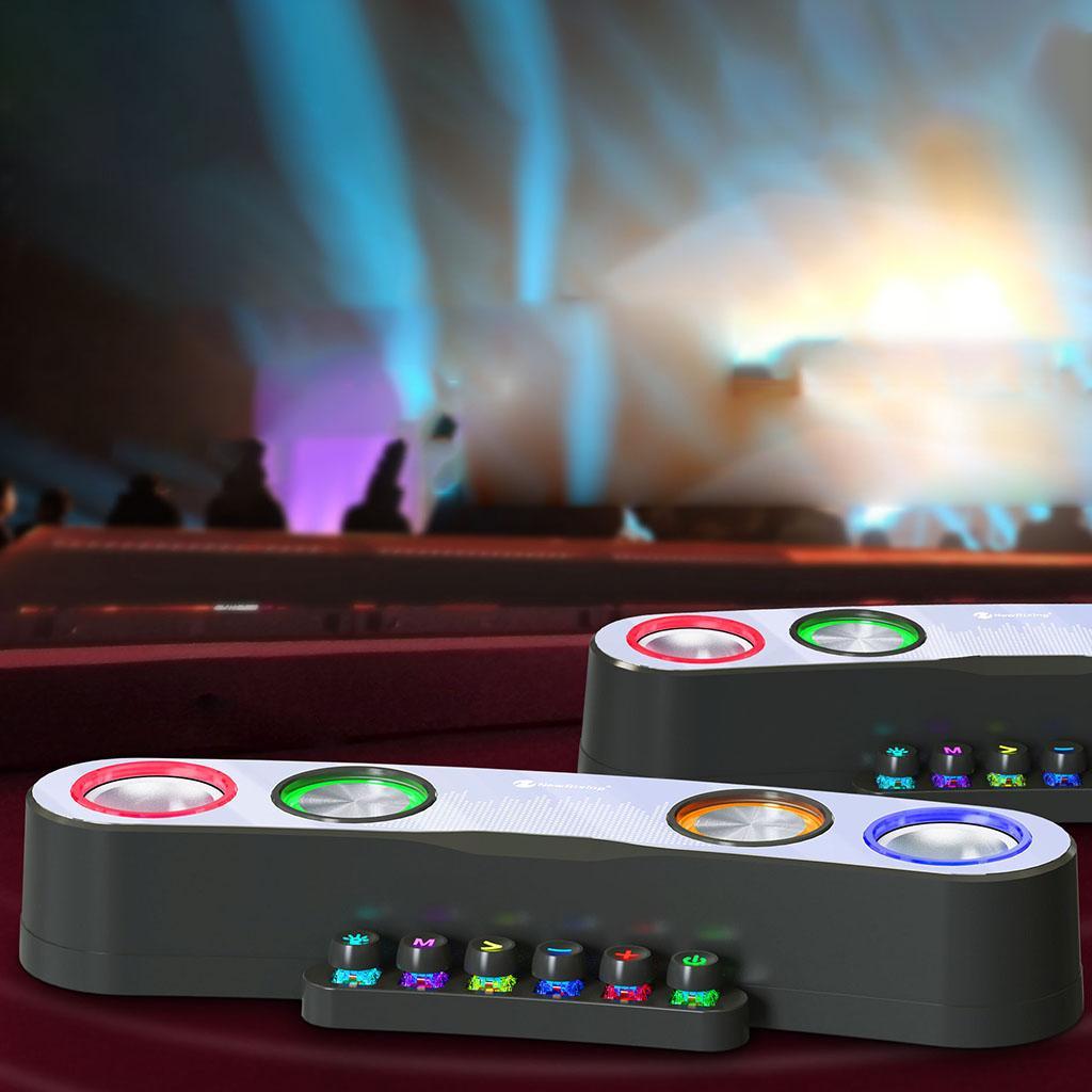 Desktop Sound Bar Internal Microphone 3.5mm Aux-In Connection for TV Laptop