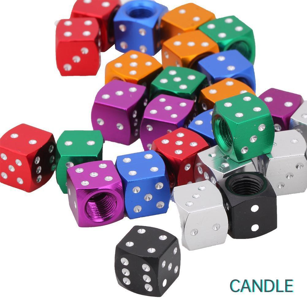 Bộ 4 Nắp Đậy Van Lốp Xe Chống Bụi Hình Xúc Xắc
