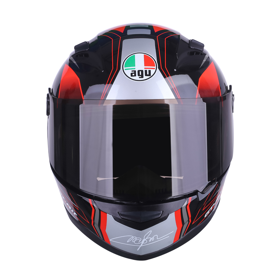 Mũ bảo hiểm Moto Fullface 3 sọc _ AGU có kính chắn gió, chống nắng, chông chói_ Nhiều màu