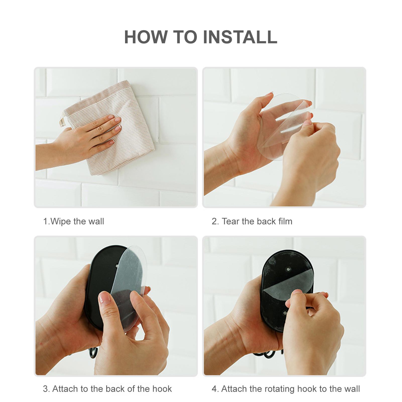 Móc Treo Dán Tường Xoay 360 Độ Tiện Dụng Đa Năng Cho Nhà Bếp, Phòng Tắm, Treo Chìa Khóa ,Vật Dụng Cá Nhân