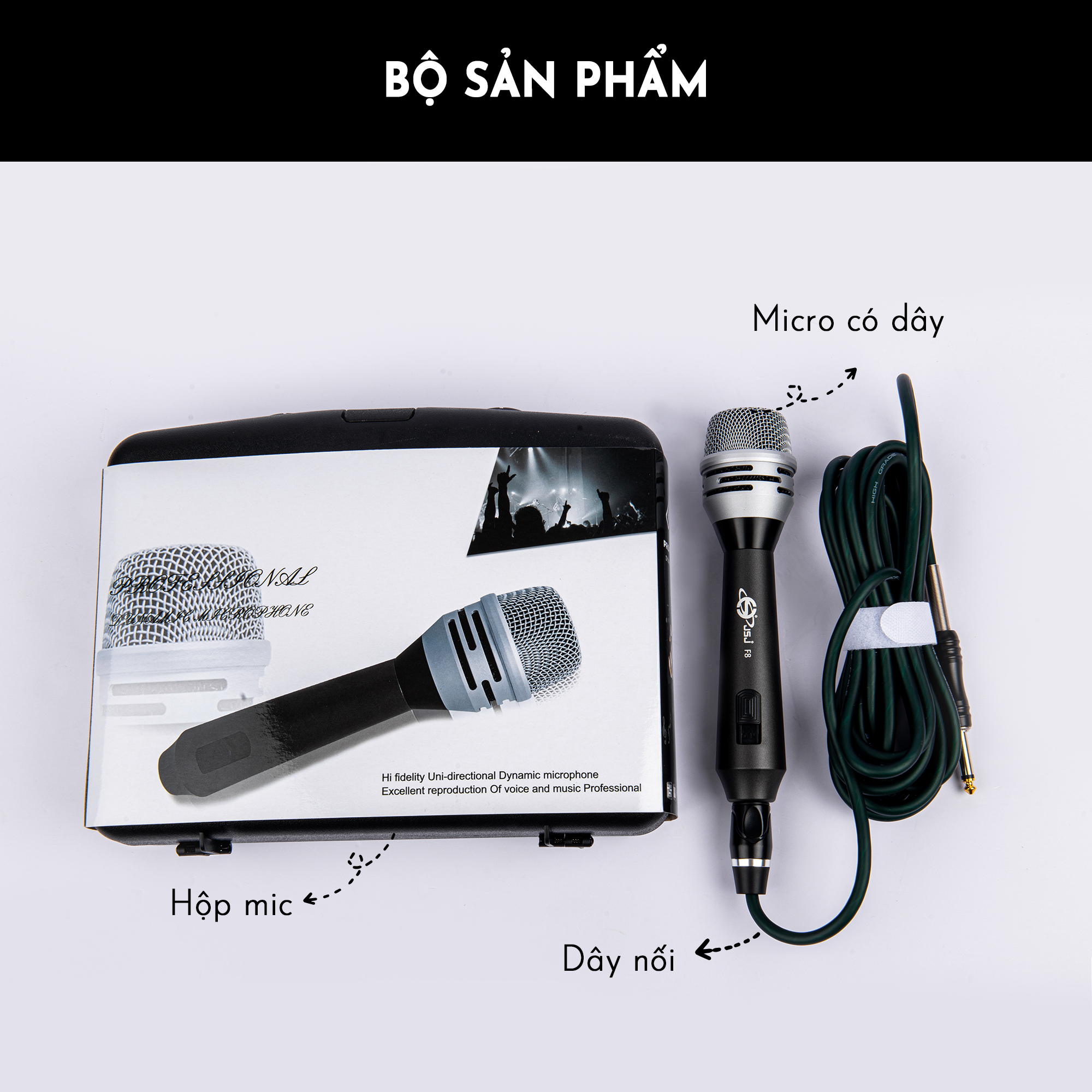 Micro Karaoke Có Dây Loại Cao Cấp JSJ - F8 Hàng Chính Hãng