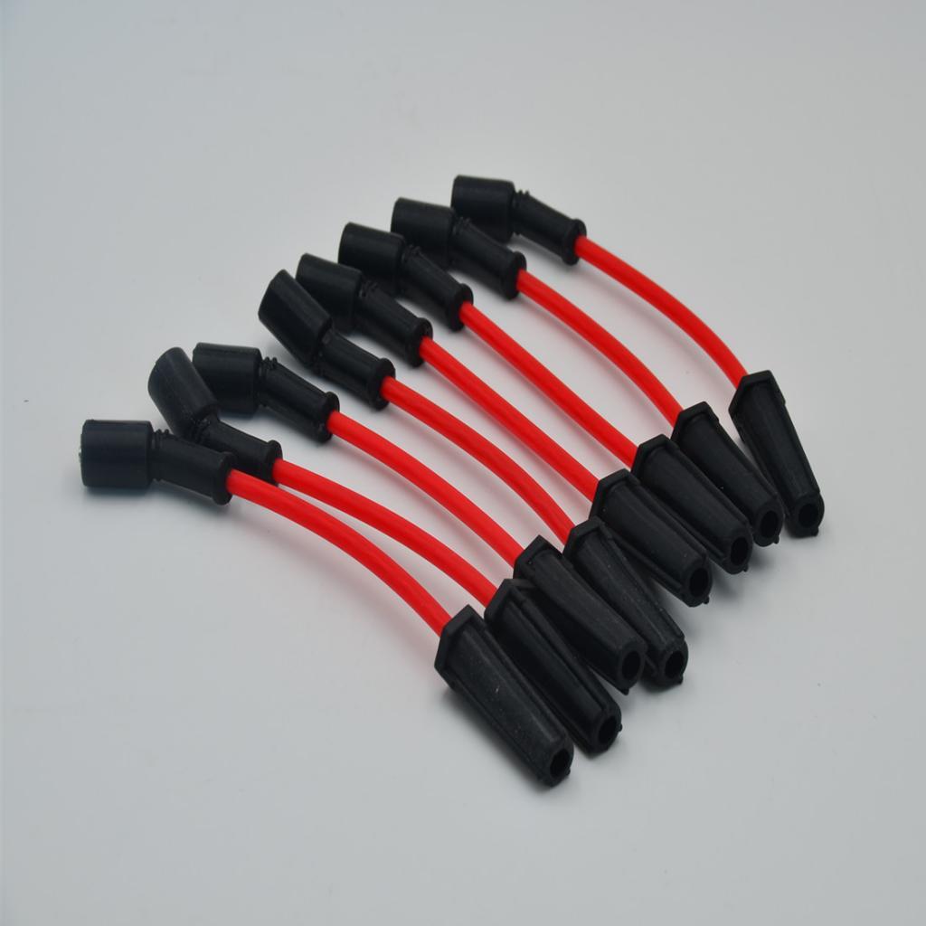 8 Pieces Ignition Spark Plug Wire Set Red for LS4 Car Auto