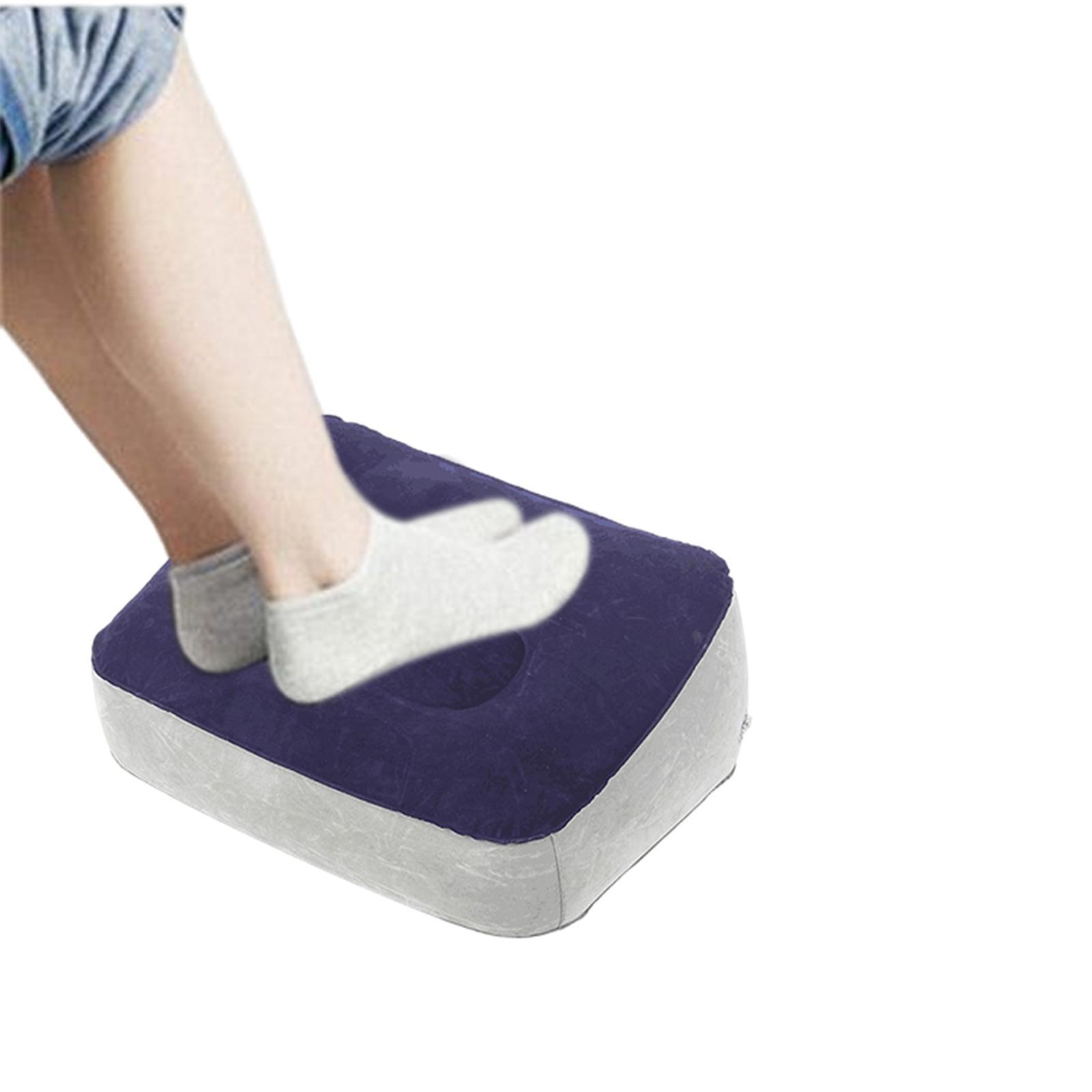 Inflatable Foot Rest with Inflator Leg Feet Relaxing Tool for Travelling Flights