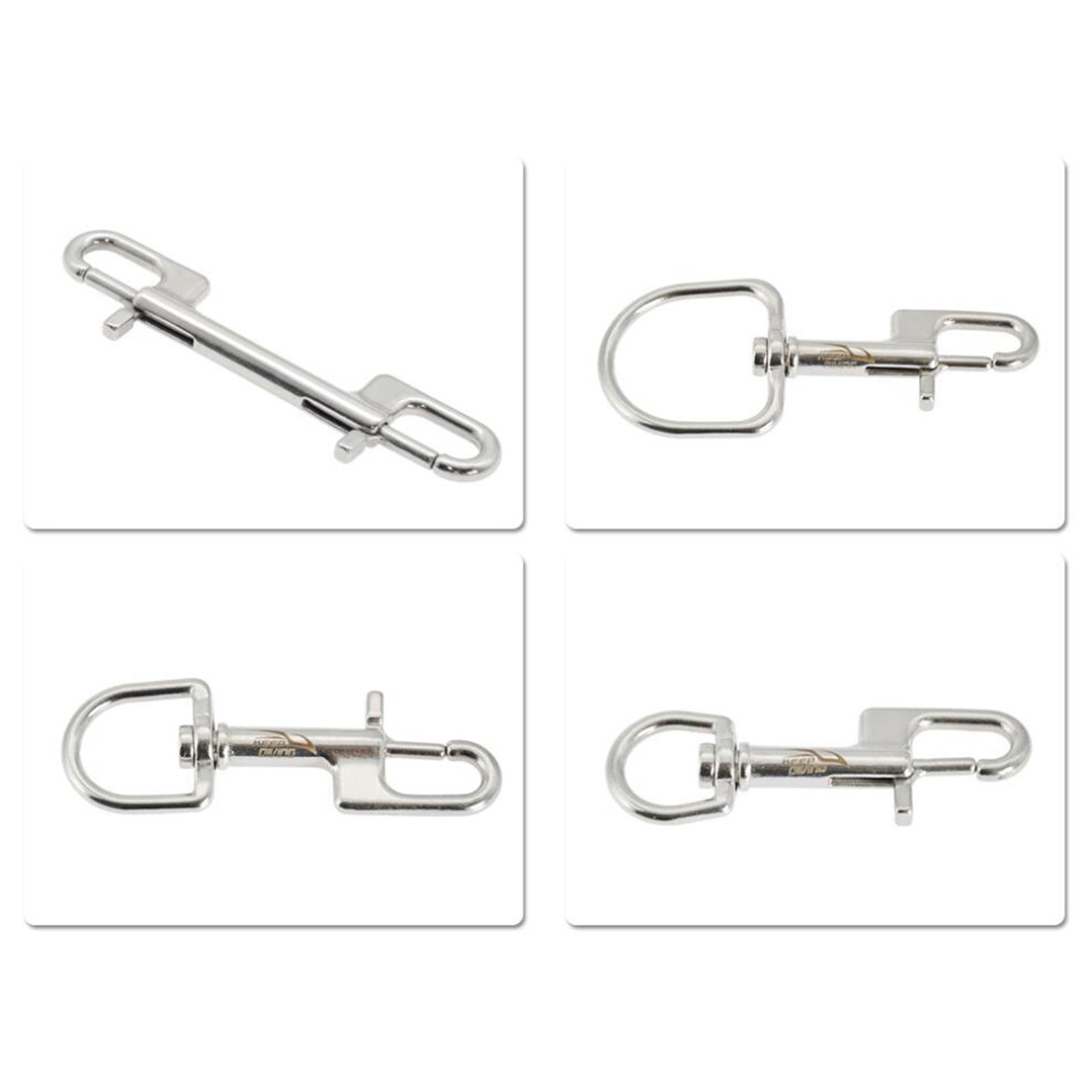 4xStainless Steel Swivel  Snap Hook Clip Scuba Diving 90mm Single Ended