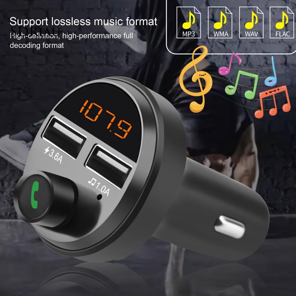 *QCDZ* 615 Bluetooth Player Intelligent Voice Memory Function ABS FM Transmitter Car Charger with 2 USB Port for Car