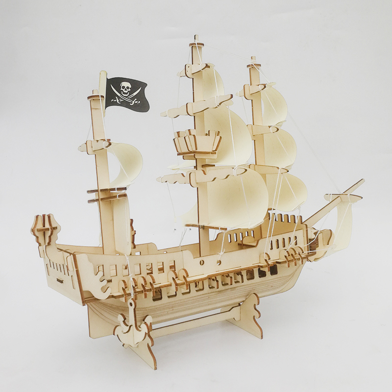 Đồ chơi lắp ráp gỗ 3D Mô hình Tàu Cướp Biển Pirate Ship