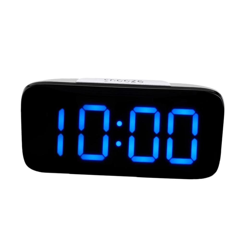 Mini Digital LCD  Dashboard Date Time Calendar Small Clock Blue