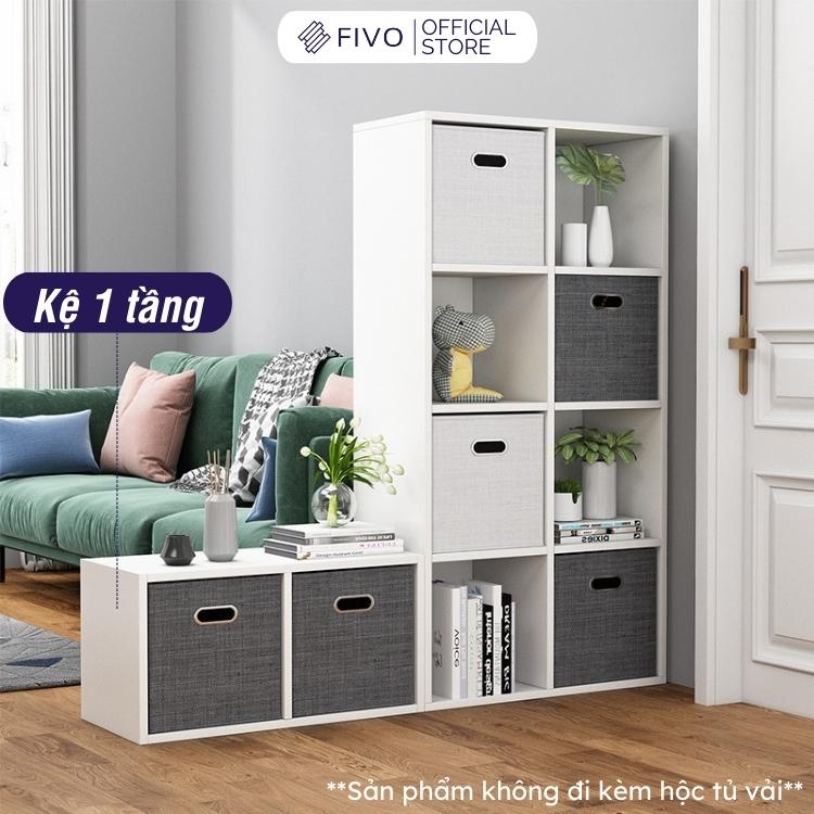 Kệ Sách Tổ Ong Gỗ MDF FIVO FB01 Màu Trắng, Có Tấm Lưng Dày Dặn, Sáng Tạo Đa Công Dụng Dễ Lắp Ráp - Hàng Chính Hãng