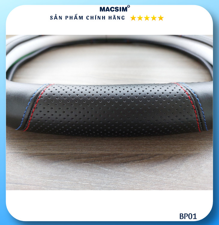 Bọc vô lăng cao cấp Macsim mã BP01 chất liệu da thật - Khâu tay 100%