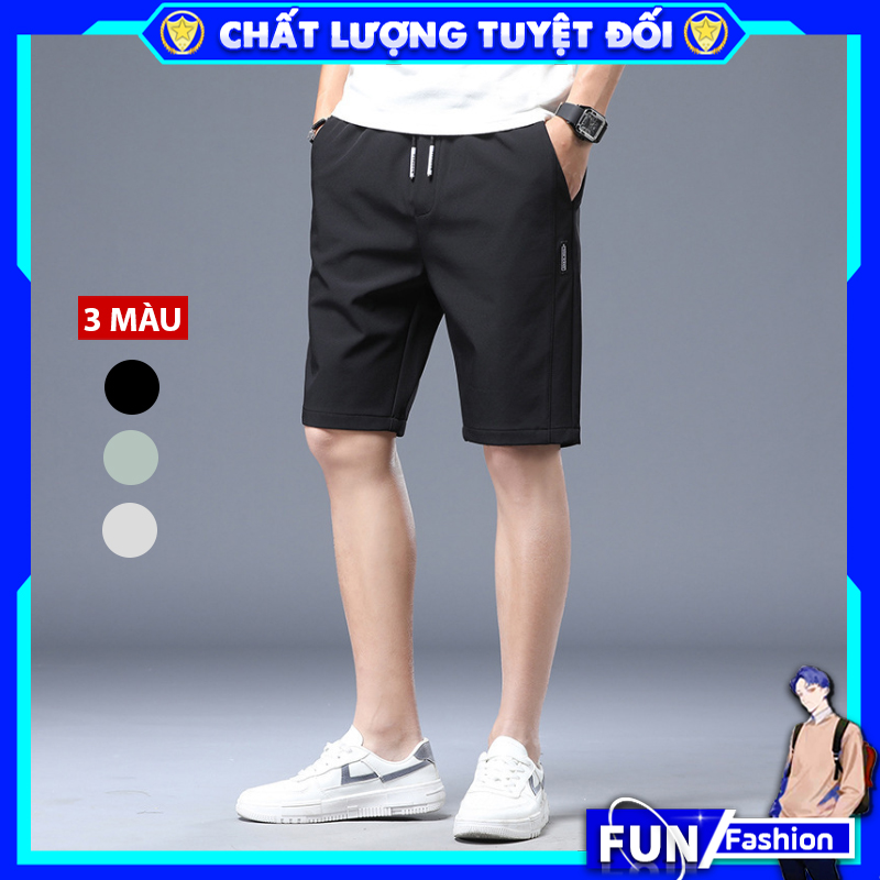 Quần short nam thể thao mã TT10 Quần đùi nam ngắn co giãn mùa hè dáng lửng thun trơn vải co giãn có dây rút