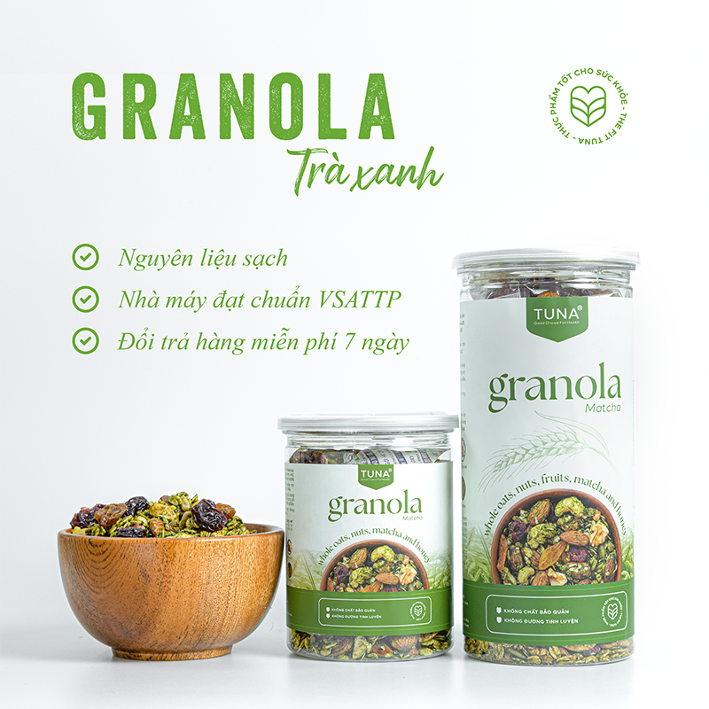 Granola - Ngũ cốc Ăn Kiêng Không Đường- Vị Matcha