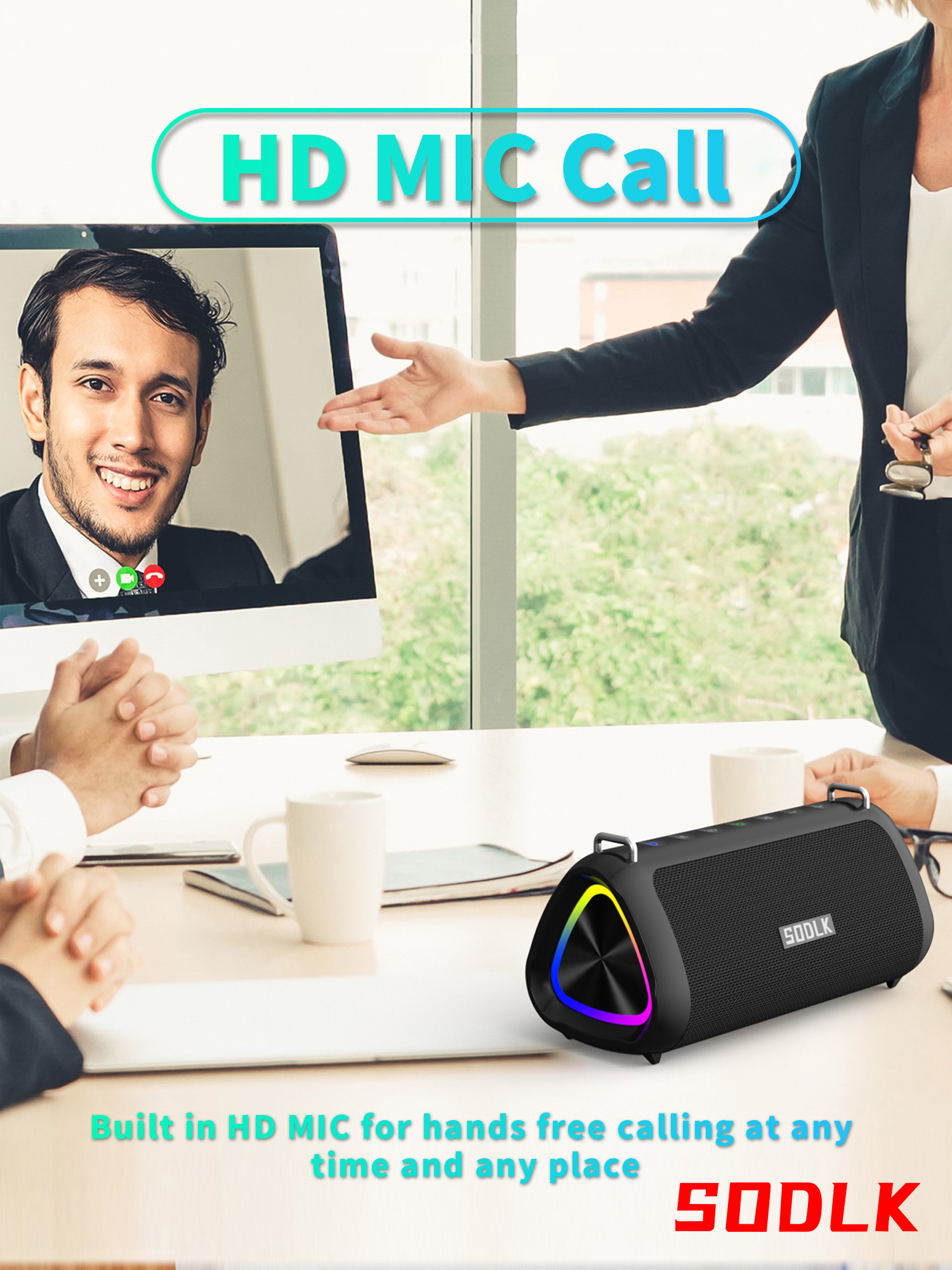 Loa SODLK T18 bluetooth 5.0 Micro karaoke, đèn RGB, 80W