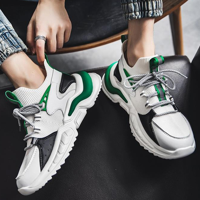 Giày Thể Thao Nam GEMI- Giày Sneaker Màu Trắng - Đen - Xám. Giày Thể Thao Họa Tiết Dấu Phẩy Đơn Giản - G5205