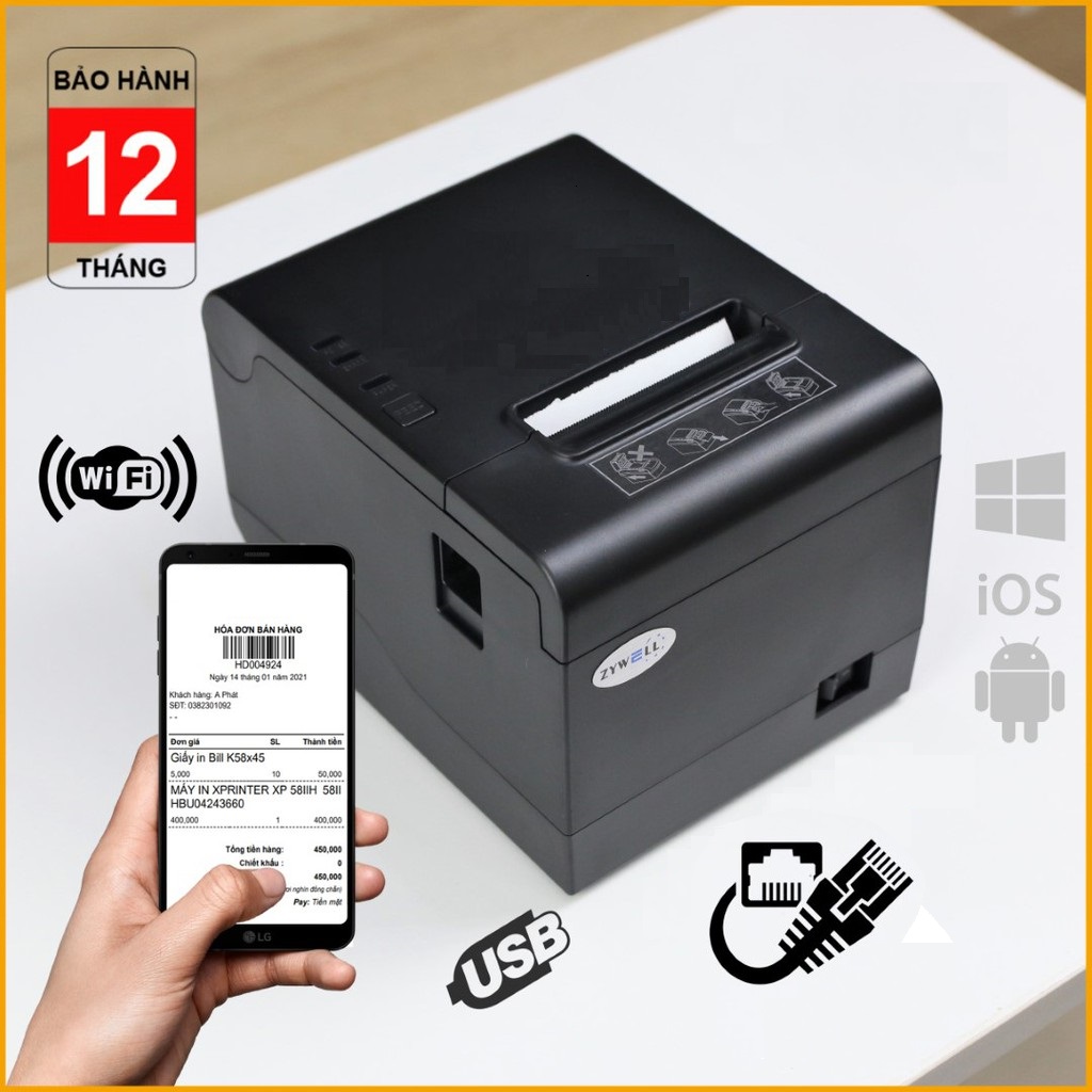 Máy In Hóa Đơn Nhiệt K80 Xprinter A230UL  (USB+Lan wifi) - Hàng nhập khẩu