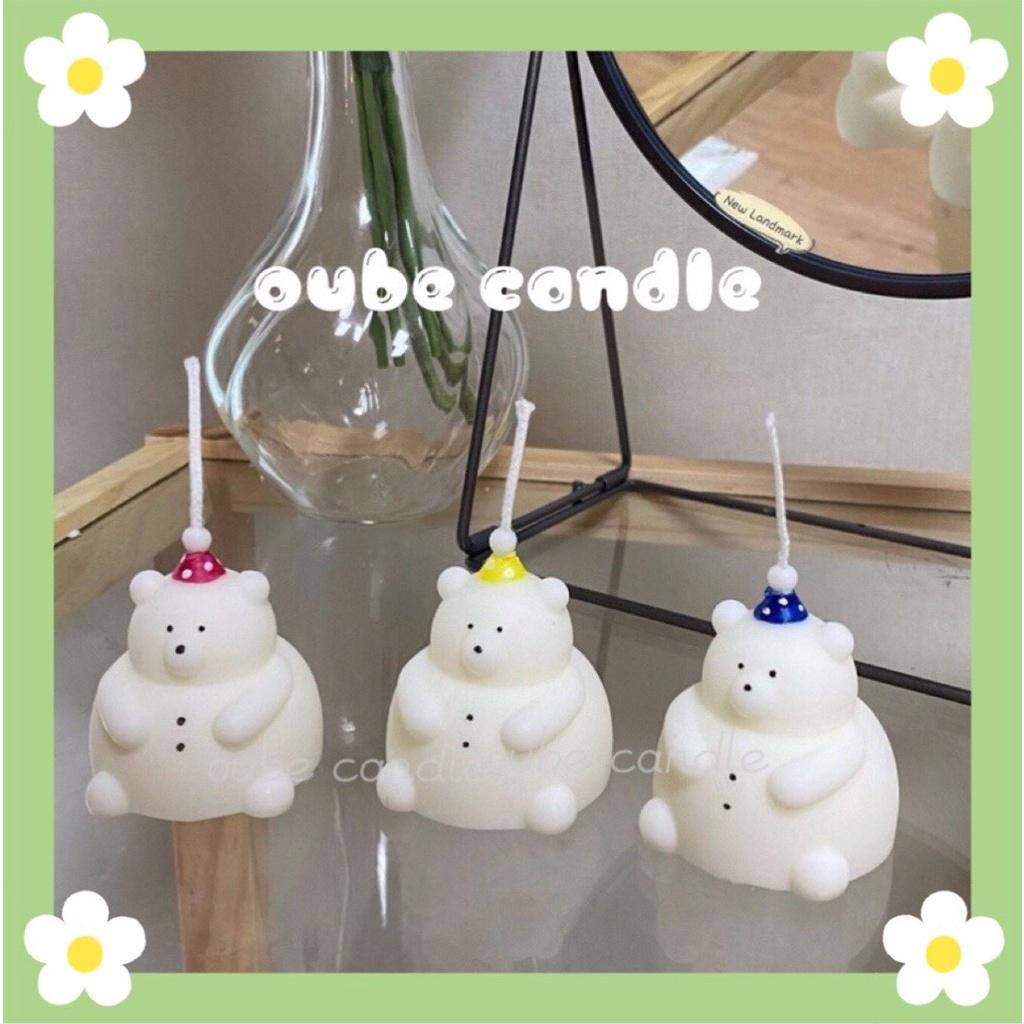 Nến Thơm Cao Cấp Hình Chú Gấu Mũm Mĩm Chubby Bear dễ thương - Quà tặng sinh nhật decor | Oube Candle NT42