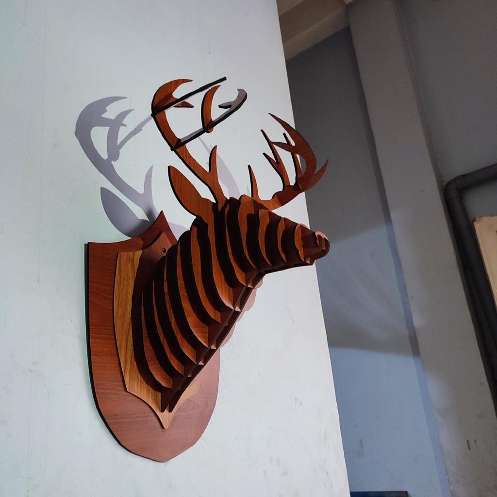 Đèn gỗ đầu hươu treo tường cực chất, thiết kế độc đáo, chất lượng cao. Nhận thiết kế theo yêu cầu