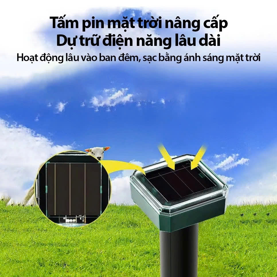 Máy Đuổi Chuột , Rắn, Chim Ngoài Trời – Sóng Siêu Âm An Toàn, Chống Nước, Dễ Dùng