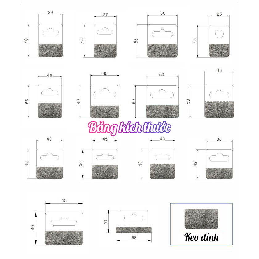 Miếng Dán Nhựa Đục Lỗ Để Treo Sản Phẩm, Vật Dụng