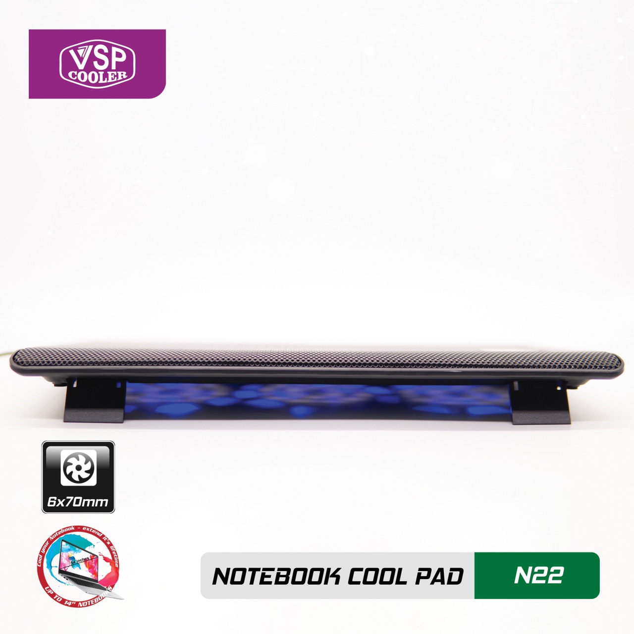 ĐẾ TẢN NHIỆT VSP COOLER N22 (6*Fan 7cm) - giao ngẫu nhiên - hàng nhập khẩu