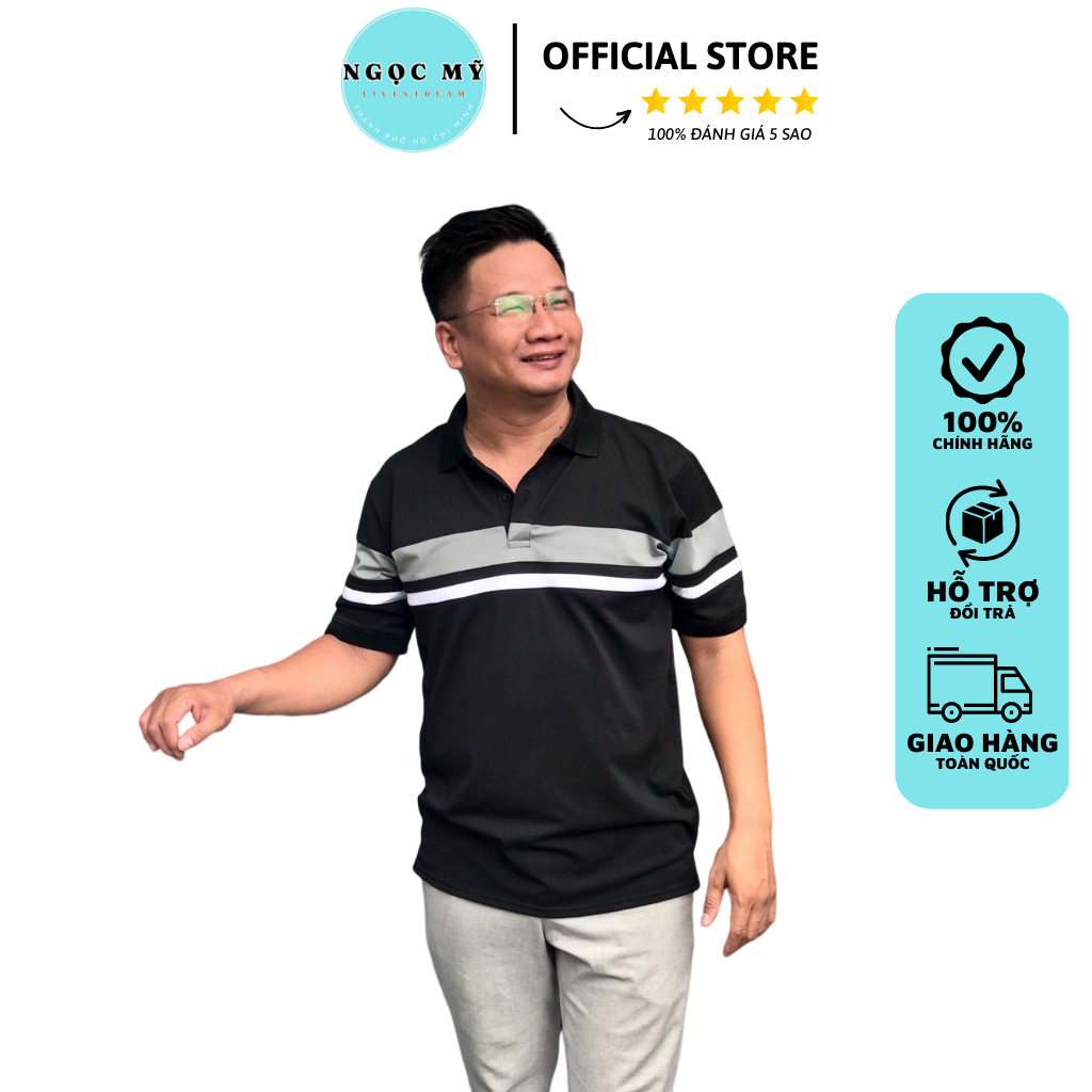 Áo Thun Nam Vải Cotton Cao Cấp Áo Polo Nam Cộc Tay Cổ Bẻ - Item Phối Kẻ Sọc - Mrmystore