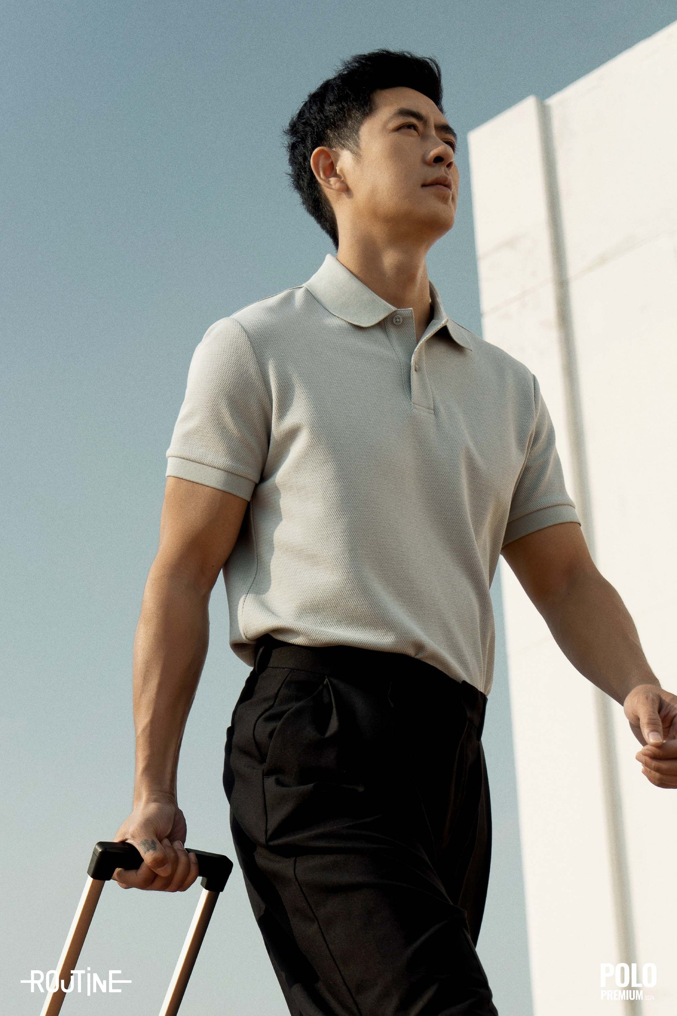 Áo Polo ROUTINE Nam Premium Tay Ngắn Phối Viền Cổ Form Fitted - 10S24POL002P | LASTORE MENSWEAR