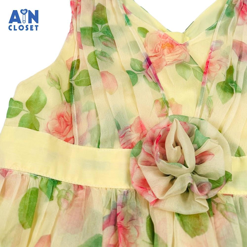 Đầm bé gái hoa tiết hoa hồng Masora Rose tơ - AICDMER714AN - AIN Closet