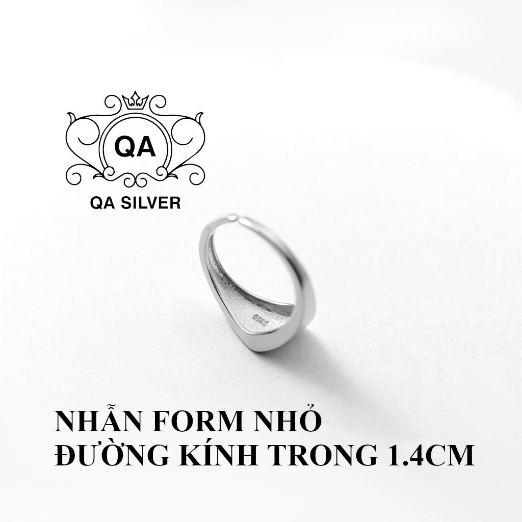 Nhẫn bạc 925 bản to form nhỏ ngón út khuyên kẹp vành nam nữ S925 MINIMAL QA Silver Ring RI220901