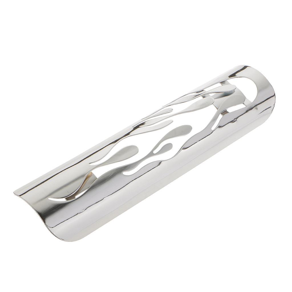 Pierced Flame Exhaust Pipe Heat Shield Cover Guard For Harley Cruise White
