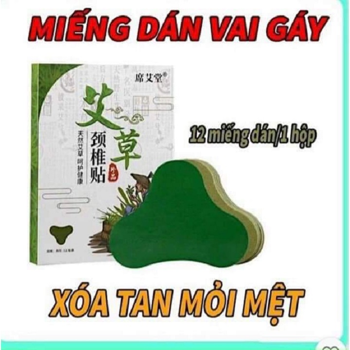Hộp 12 Miếng Dán Ngải Cứu Giảm Đau Cổ Vai Gáy Hiệu Quả