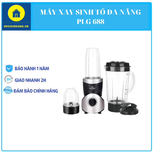 MÁY XAY SINH TỐ ĐA NĂNG 3IN1, MÁY XAY ĐA NĂNG 3 CỐI NHỰA TRITAN, 2 LƯỠI DAOTHÉP KHÔNG GỈ, CÔNG SUẤT 450W, ĐEN TRẮNG, MÁY XAY SINH TỐ GIA ĐÌNH NHỎ GỌN PLG-688 PHILIGER BẢO HÀNH 12 THÁNG, ĐỔI TRẢ TRONG VÒNG 7 NGÀY