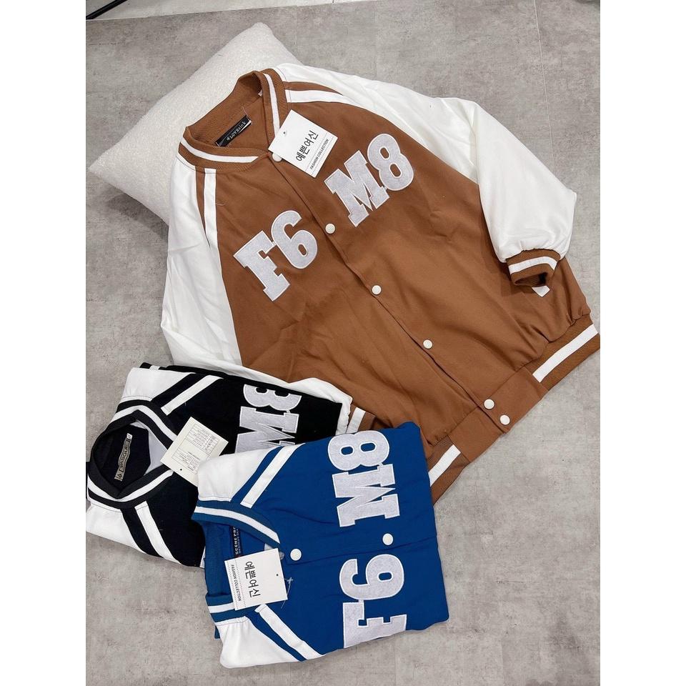 Áo Khoác Bomber Nhung Lì Da Lộn 2 Lớp F6M8 Form Rộng Basic Nam Nữ Unisex Couple