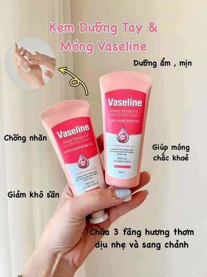 Kem Dưỡng Da Tay &amp; Móng Cấp Ẩm Da Vaseline 24H Deep Moisture Hand &amp; Nail Cream 60ml