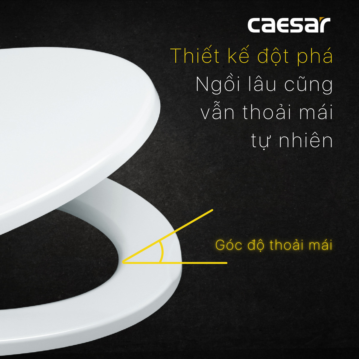 Nắp Bàn Cầu CAESAR Nhựa Cao Cấp  MU234 - Nắp rơi êm