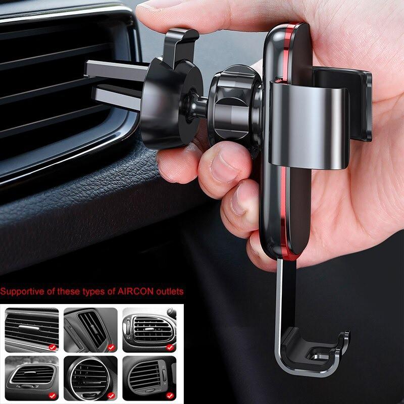 Bộ đế giữ điện thoại khóa tự động dùng cho xe hơi Baseus Metal Age Gravity Car Mount LV229 (Gắn khe gió máy lạnh)