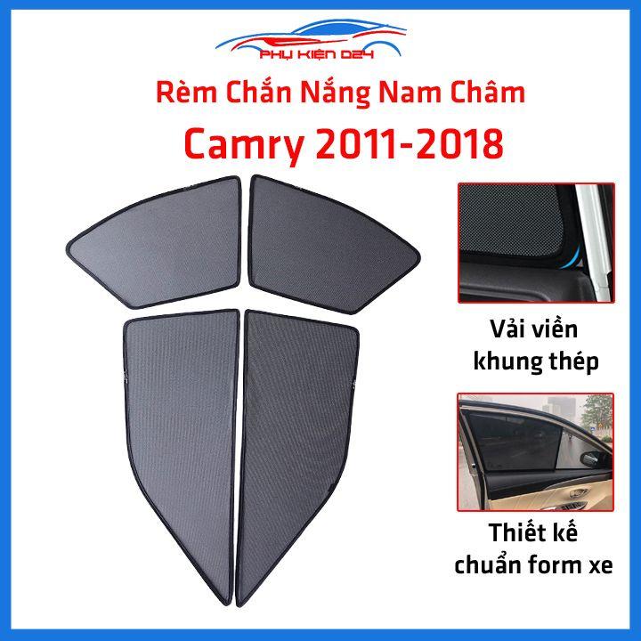 Bộ 4 rèm chắn nắng nam châm Camry 2012-2013-2014-2015-2016-2017-2018 khung cố định chống tia UV