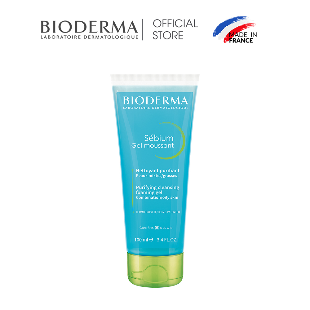 Gel rửa mặt tạo bọt, không chứa xà phòng Bioderma Sebium Gel Moussant - 100ml