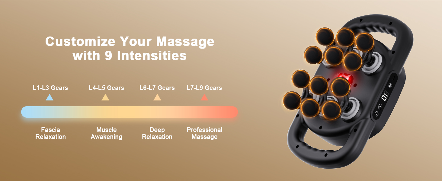 [Tặng củ sạc + cáp sạc] Máy Massage Toàn Thân Cầm Tay 12 Đầu, Máy Mát Xa Đấm Lưng 12 Đầu GDV - Hàng Chính Hãng