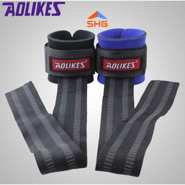 DÂY KÉO LƯNG (STRAPS) AOLIKE PHIÊN BẢN KHÓA DÁN, HỖ TRỢ TẬP GYM CHUYÊN NGHIỆP, VẢI DỆT DÀY DẶN, KHÔNG CO GIÃN