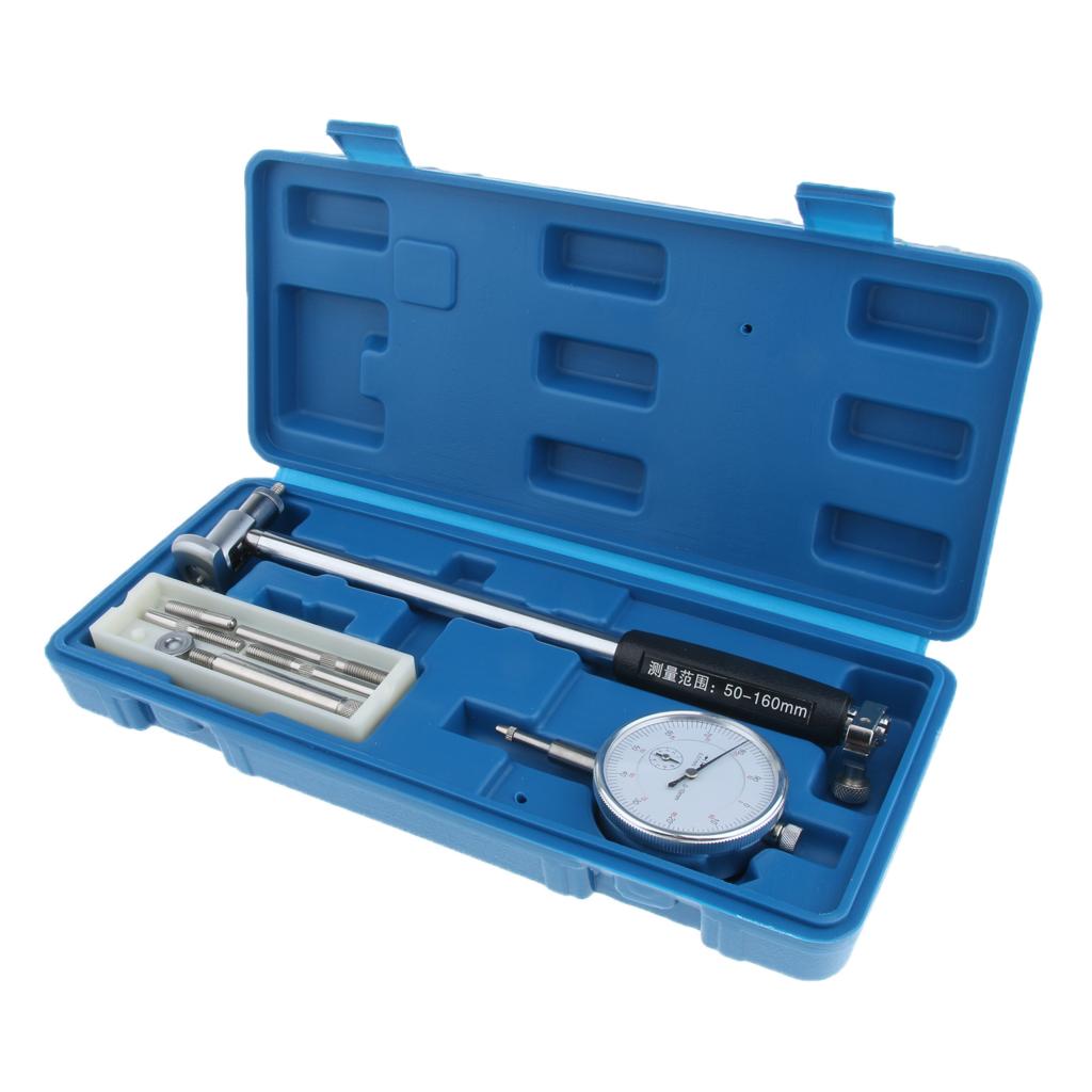 Dial Bore Gauge, 50-160MM Bore Gauge Set Diameter Indicator Measuring Engine Cylinder Tool Kit Used to Measure Internal Dimensions