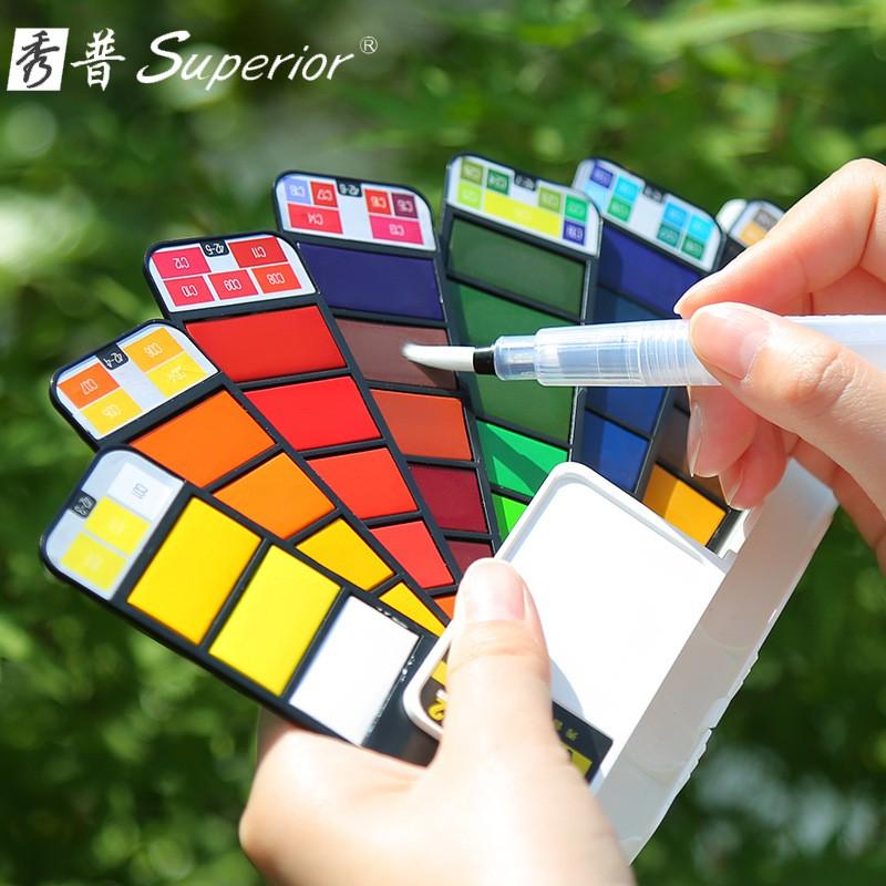 Màu nước Superior 18/25/33/42 màu thẻ nén