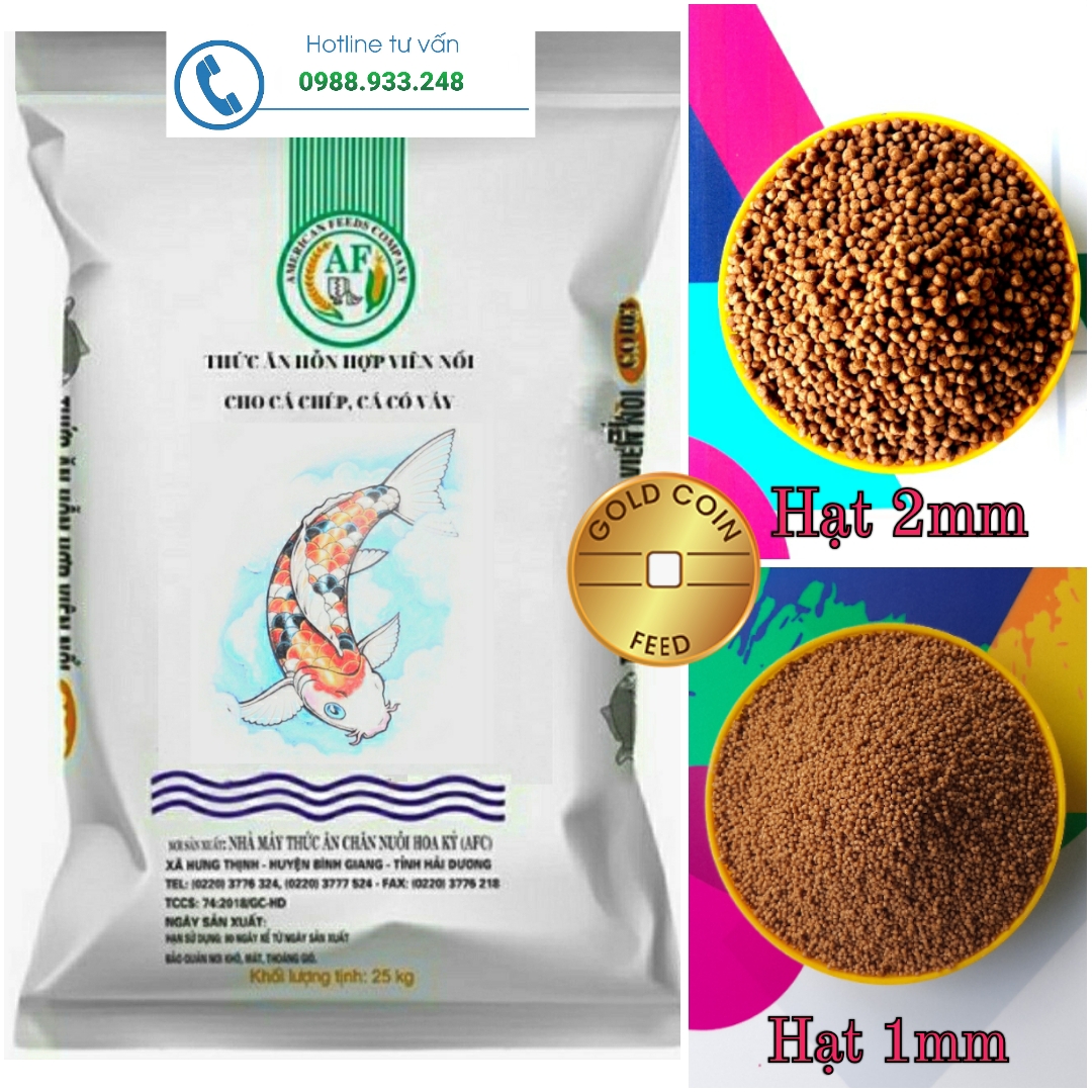 Cám cá Vàng, cá Koi AF A01 đạm chuẩn 40% Xuất khẩu Mỹ| Túi 1Kg