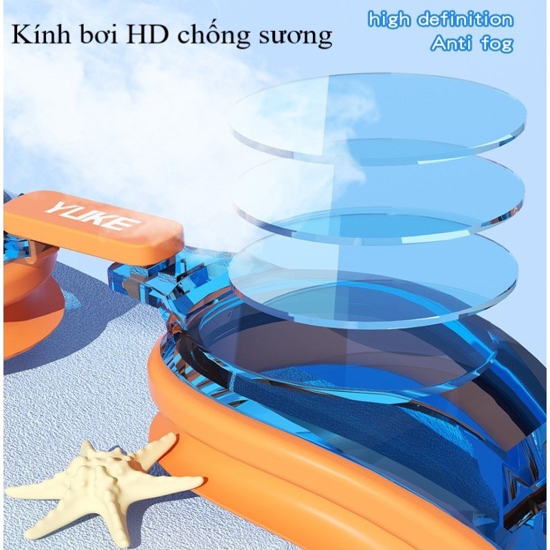 Kính bơi trẻ em YUKE SC22 kính HD/ chống sương/ chống nước/ nhập khẩu (lỗi đổi trả miễn phí)Tặng Kèm Hộp