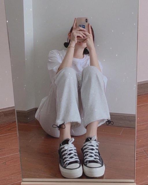 Quần kaki nam nữ có dây gút