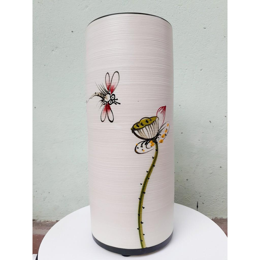 Bình lọ hoa hình ống gốm sứ Bát Tràng cao cấp dùng để trang trí, biếu tặng (mẫu mới