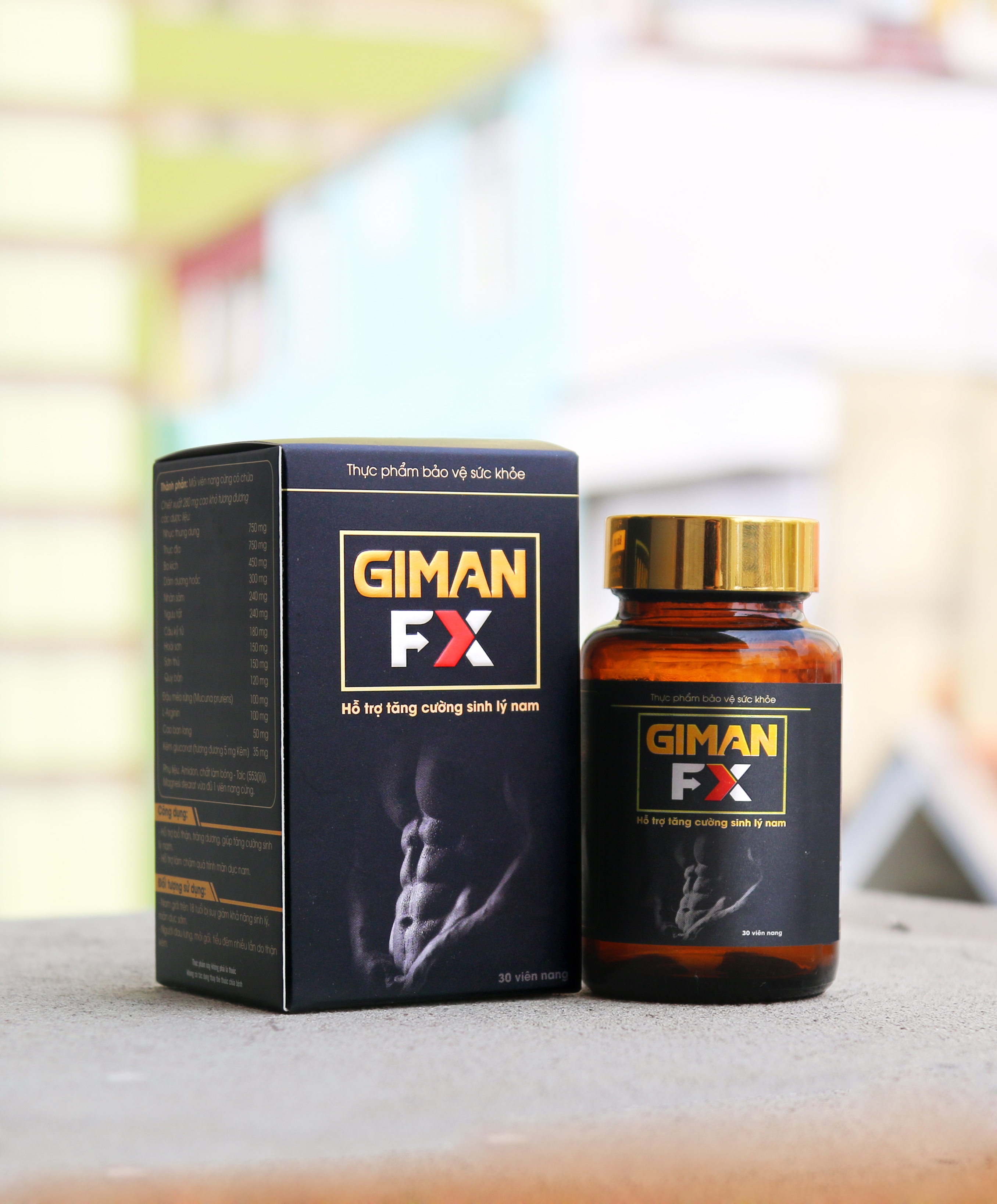 GIMAN FX - cải thiện sinh lý nam giới, làm chậm mãn dục, bổ thận, sinh tinh - Hộp 30 viên nang